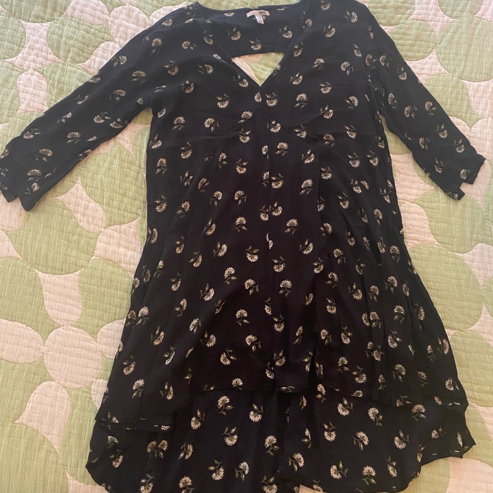 Black floral sun dress.